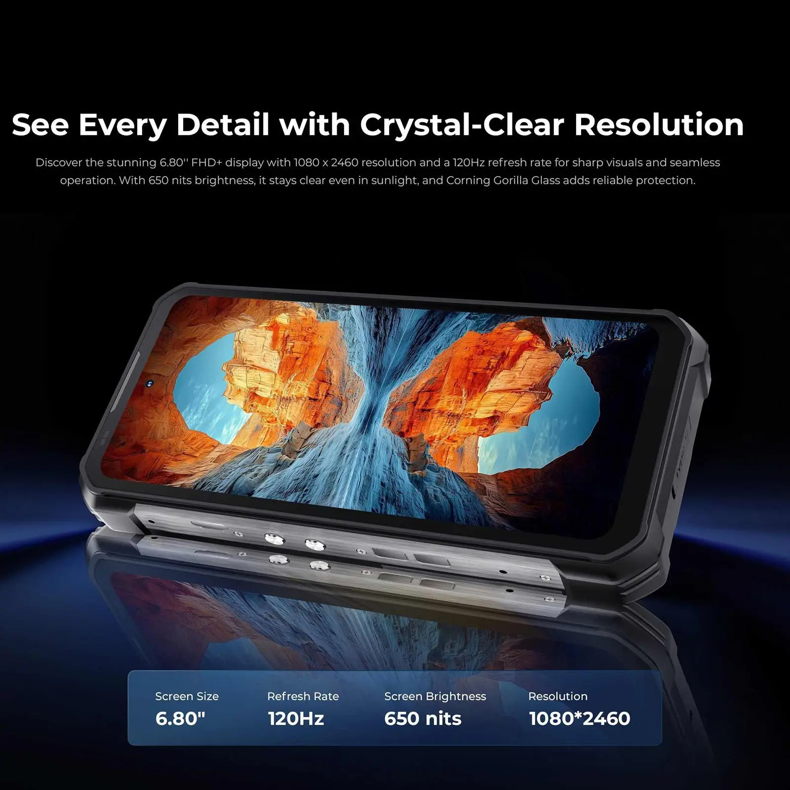 OUKITEL WP100 Titan 5G Rugged Phone 36GB+512GB 33000mAh 66W Charging 200MP 6.8'' Android 14 Projector Camping Light Smartphone