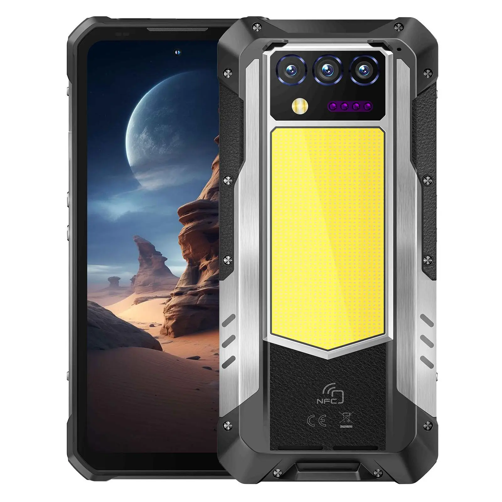 OUKITEL WP100 Titan 5G Rugged Phone 36GB+512GB 33000mAh 66W Charging 200MP 6.8'' Android 14 Projector Camping Light Smartphone