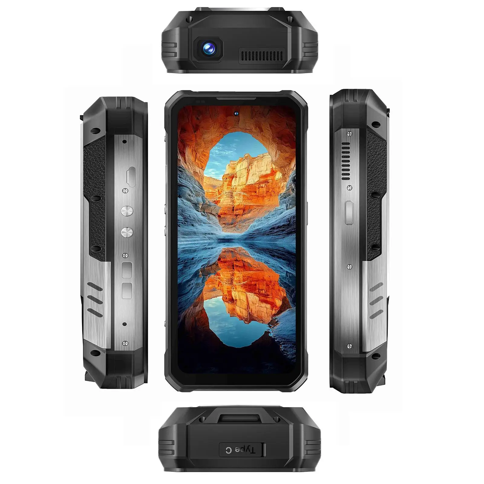 OUKITEL WP100 Titan 5G Rugged Phone 36GB+512GB 33000mAh 66W Charging 200MP 6.8'' Android 14 Projector Camping Light Smartphone