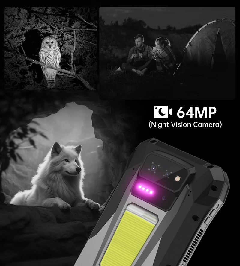 Unihertz 8849 TANK X 5G Smartphone 32+512GB Built-in 1080P 220 Lumen Projector 50MP+64MP Camera Android 15 17600mAh Battery NFC