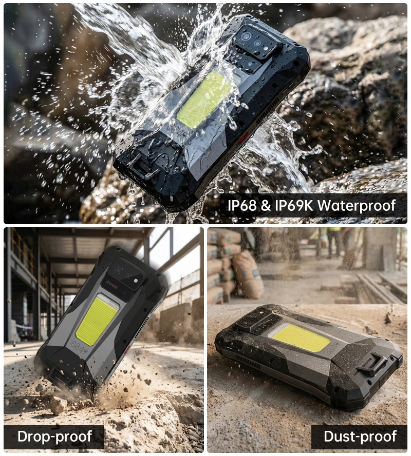 Unihertz 8849 TANK X 5G Smartphone 32+512GB Built-in 1080P 220 Lumen Projector 50MP+64MP Camera Android 15 17600mAh Battery NFC