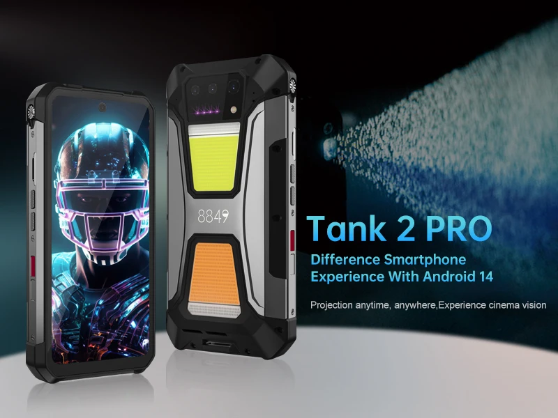 8849 Tank 2 PRO Rugged Smartphone with Projector 6.79" 2.4K Display 24GB 512GB Mobile Phone 23800mAh 120W Android 14 Phone