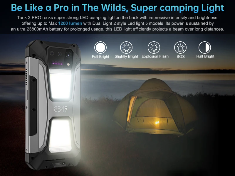 8849 Tank 2 PRO Rugged Smartphone with Projector 6.79" 2.4K Display 24GB 512GB Mobile Phone 23800mAh 120W Android 14 Phone