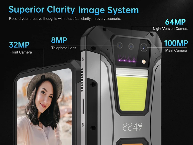 8849 Tank 2 PRO Rugged Smartphone with Projector 6.79" 2.4K Display 24GB 512GB Mobile Phone 23800mAh 120W Android 14 Phone