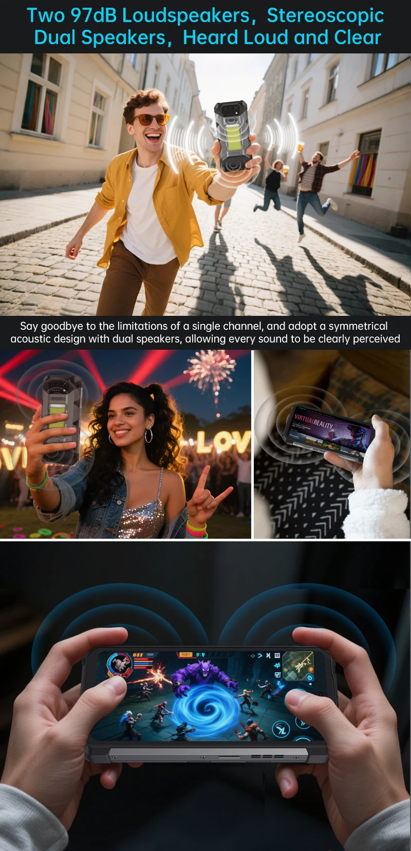 8849 Hike Unihertz Rugged Smartphone 23800mAh 24GB+512GB Expandable 2TB 1200Lumen Flashlight Android14 Two Speakers 6.79'' 120Hz
