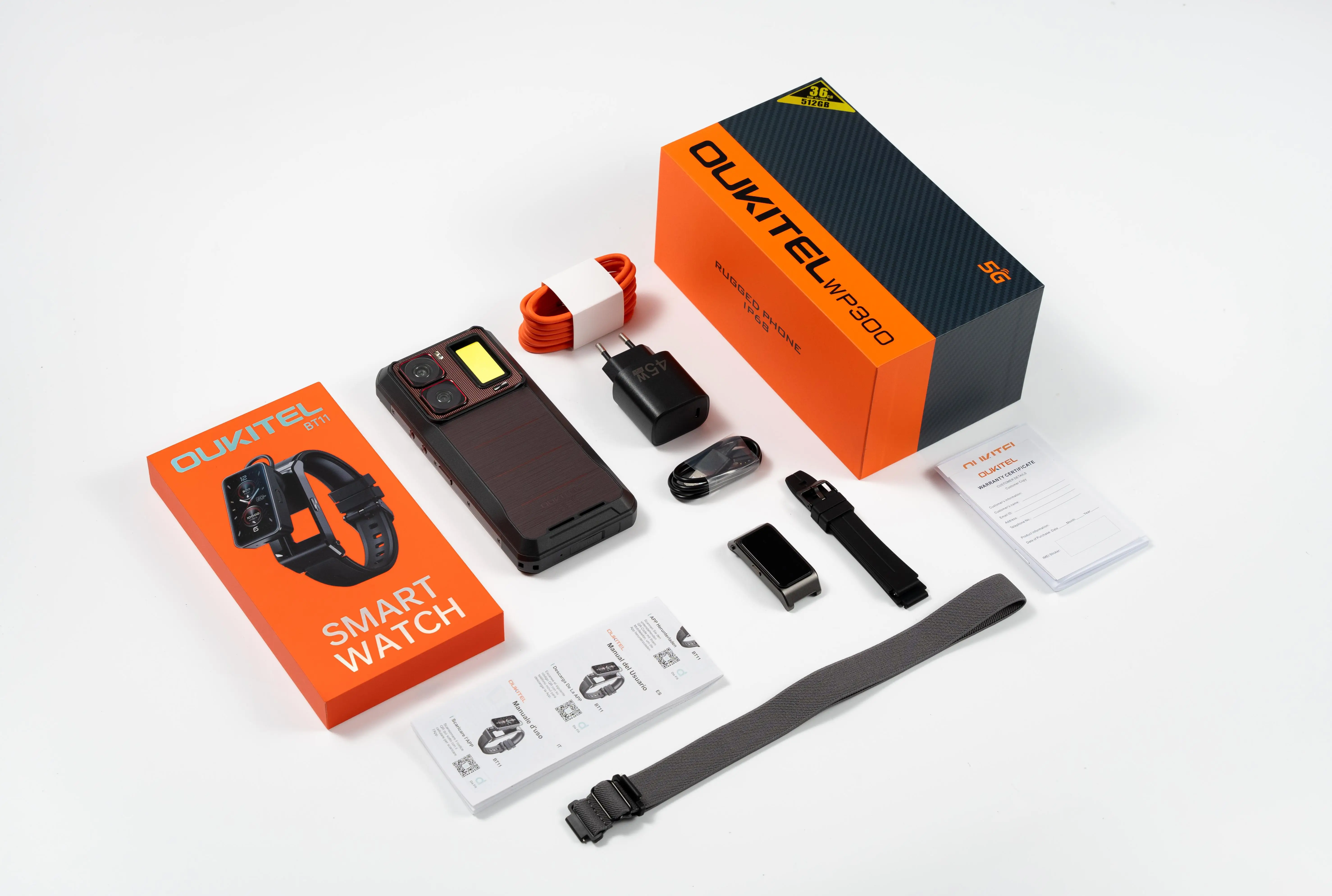 Oukitel WP300 Rugged Phone 16000mAh 36GB(12+24)GB+512GB Modular Detachable Earbud/camping Light 6.78' FHD 120Hz 108MP Cell Phone