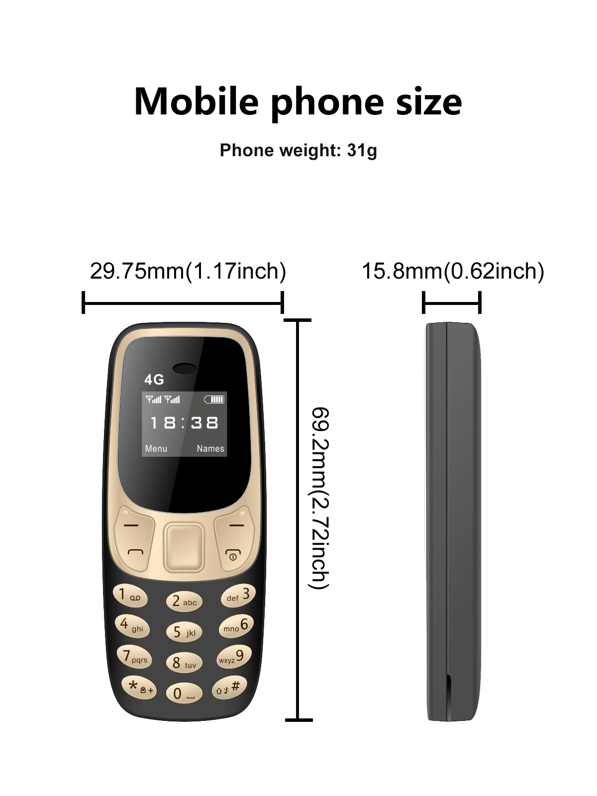 SERVO BM10 Super Mini Mobile Phone 4G LTE Dual SIM Standby Speed Dial Call Recording Blacklist MP3 Player Small Backup Cellphone
