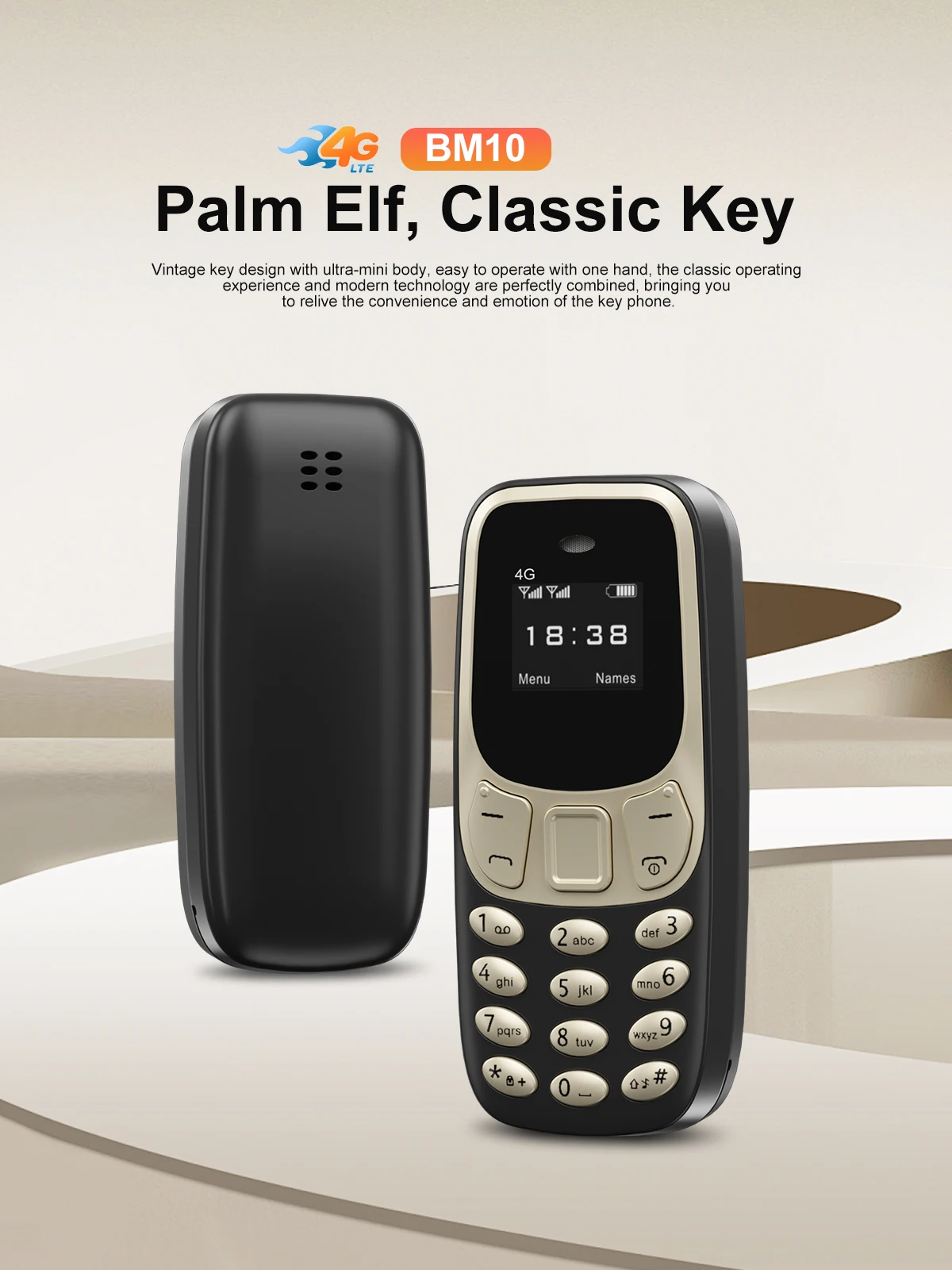 SERVO BM10 Super Mini Mobile Phone 4G LTE Dual SIM Standby Speed Dial Call Recording Blacklist MP3 Player Small Backup Cellphone