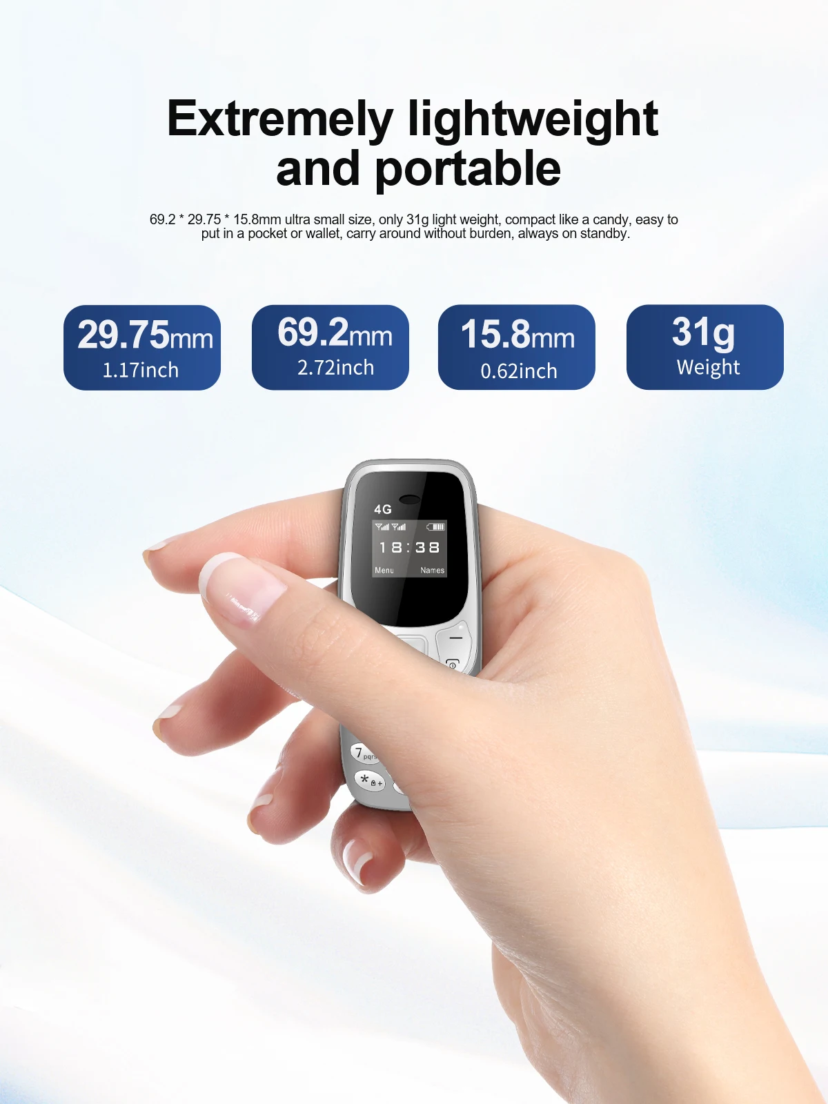 SERVO BM10 Super Mini Mobile Phone 4G LTE Dual SIM Standby Speed Dial Call Recording Blacklist MP3 Player Small Backup Cellphone
