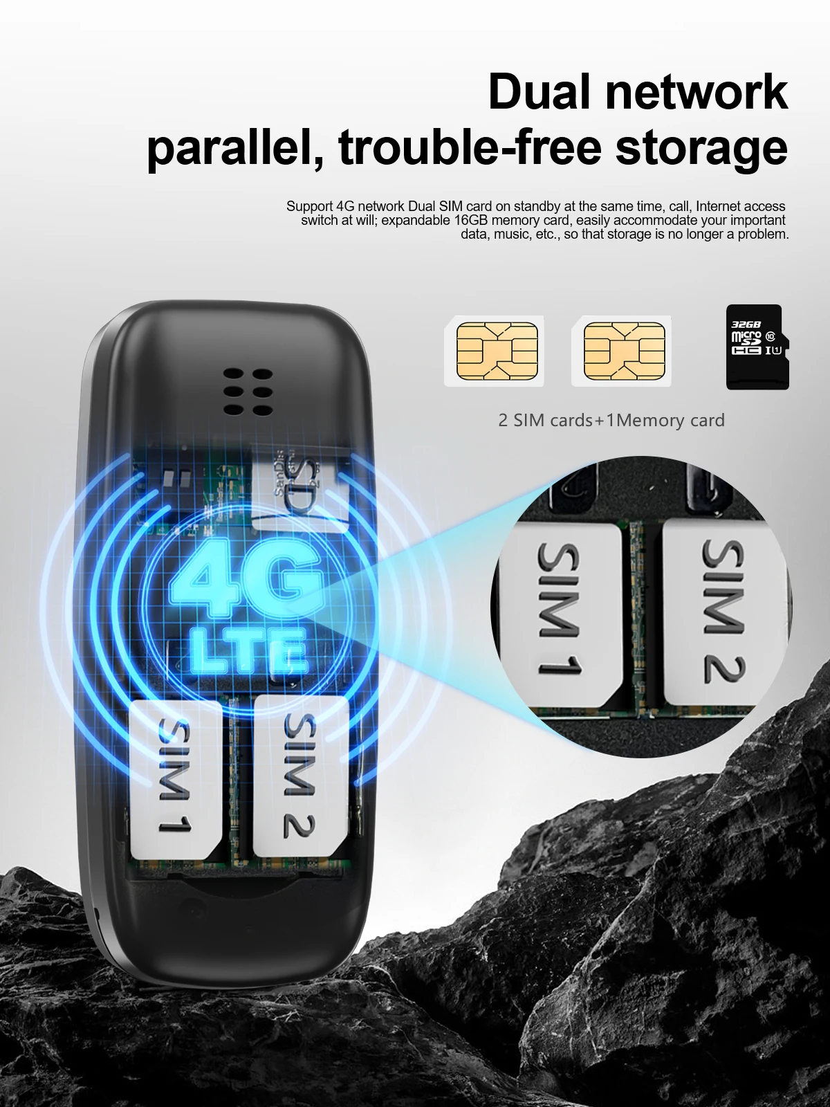 SERVO BM10 Super Mini Mobile Phone 4G LTE Dual SIM Standby Speed Dial Call Recording Blacklist MP3 Player Small Backup Cellphone