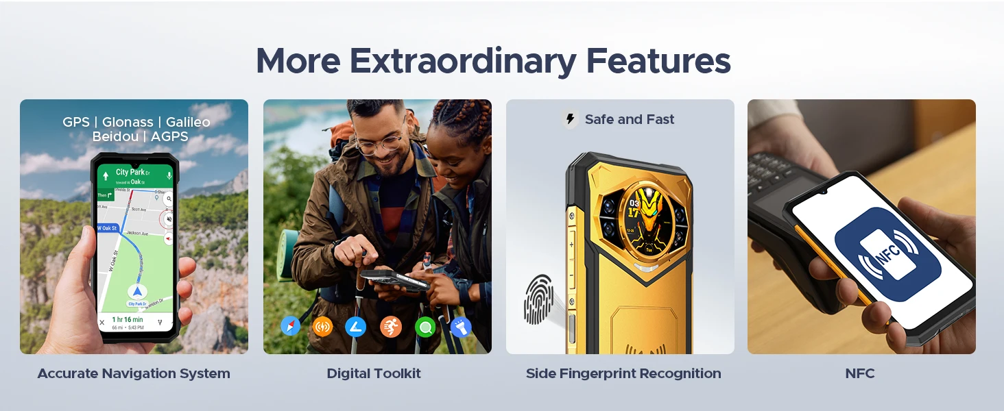 DOOGEE S200 X 5G Rugged Phone 32GB+512GB Smartphone 6.72” FHD+120Hz IPS screen Dimensity 7050 10100mAh battery AI Mobile Phones
