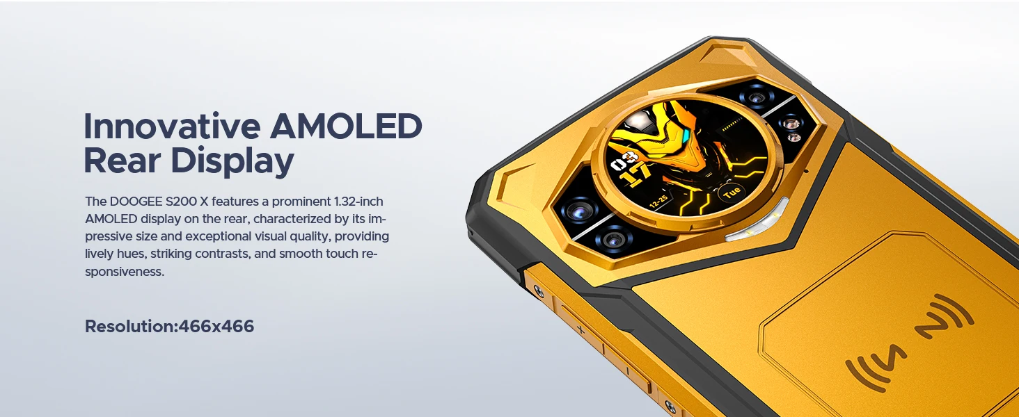 DOOGEE S200 X 5G Rugged Phone 32GB+512GB Smartphone 6.72” FHD+120Hz IPS screen Dimensity 7050 10100mAh battery AI Mobile Phones
