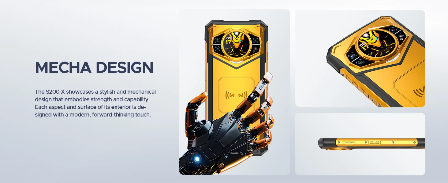 DOOGEE S200 X 5G Rugged Phone 32GB+512GB Smartphone 6.72” FHD+120Hz IPS screen Dimensity 7050 10100mAh battery AI Mobile Phones