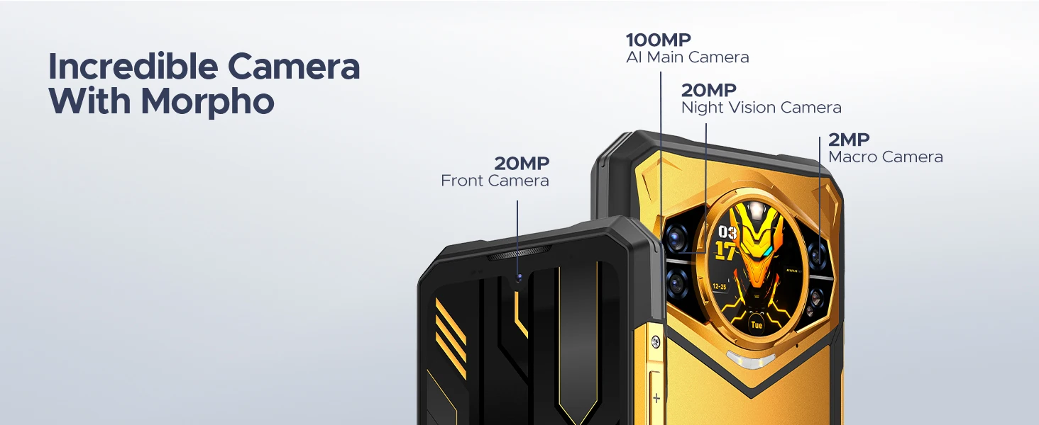 DOOGEE S200 X 5G Rugged Phone 32GB+512GB Smartphone 6.72” FHD+120Hz IPS screen Dimensity 7050 10100mAh battery AI Mobile Phones