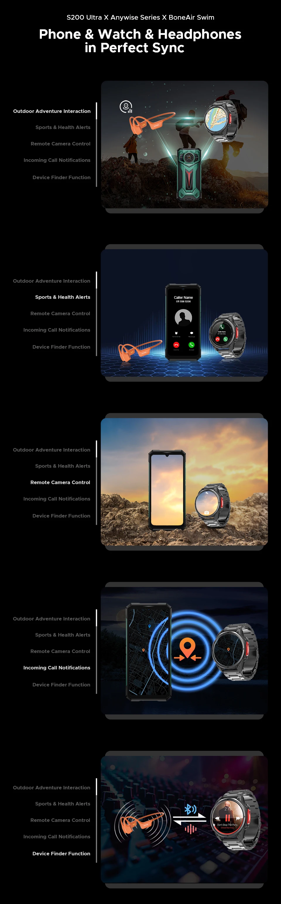 DOOGEE S200 Ultra 5G Rugged Phone 48GB+1TB Dimensity 7400 11000mAh Battery 66W 6.72” FHD+120Hz Breathing Light NFC Smartphone