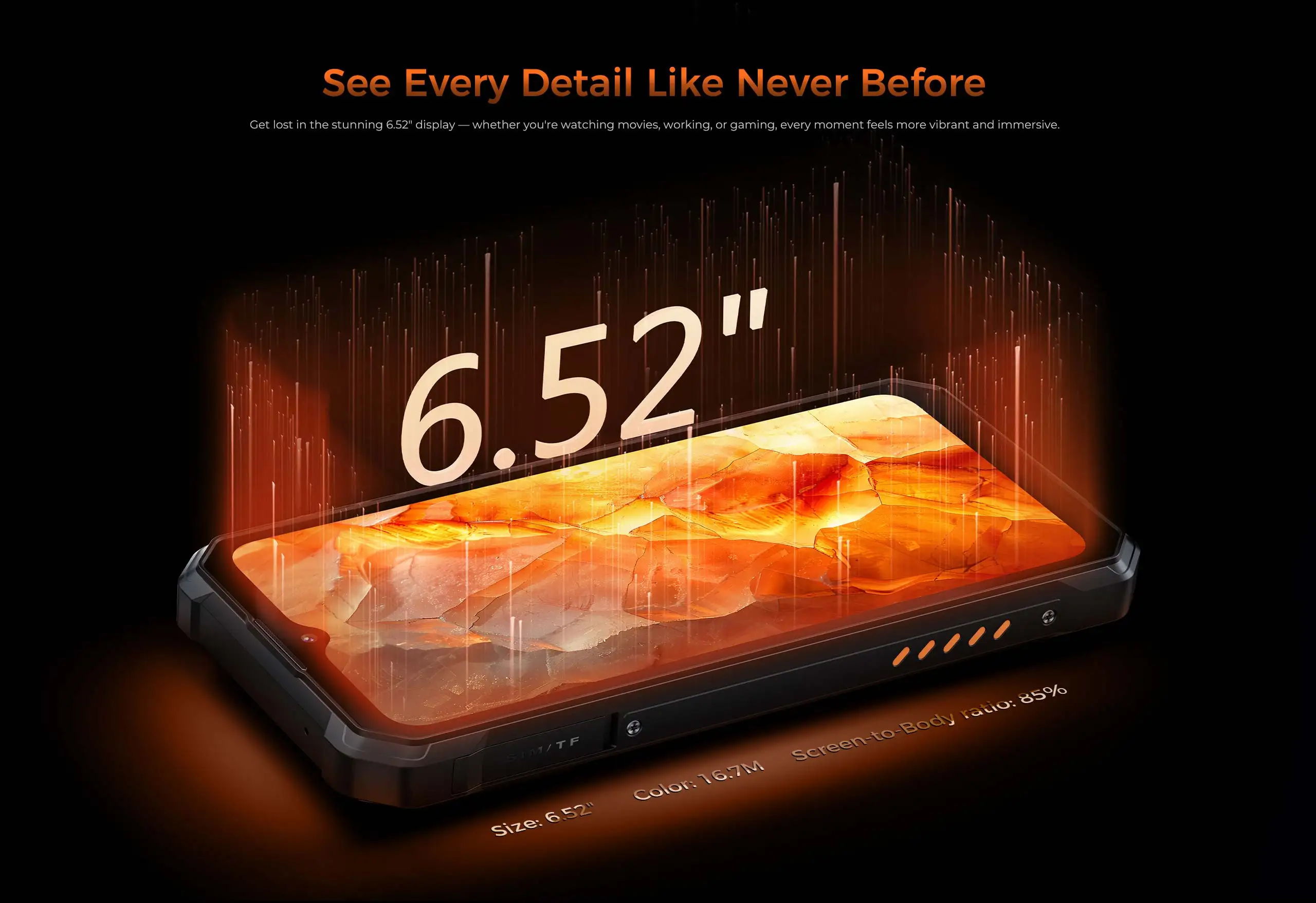 OUKITEL WP53 Rugged Phone 24GB+128GB 11000mAh Battery Android 15 Smartphone 6.52" HD+ Display 128dB Loudspeaker 13MP Camera IP68