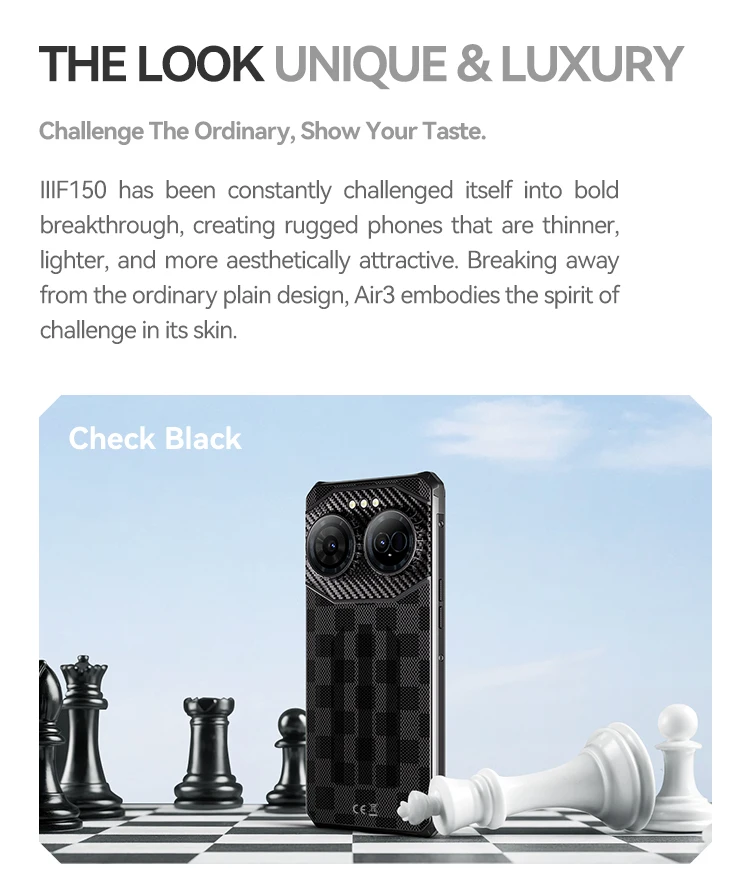 IIIF150 Air3 512GB 12GB Rugged Smartphone Machine 100MP Camera Dynamic Island Ultra-Thin Rugged 30W Fast Charge Android 14 G96