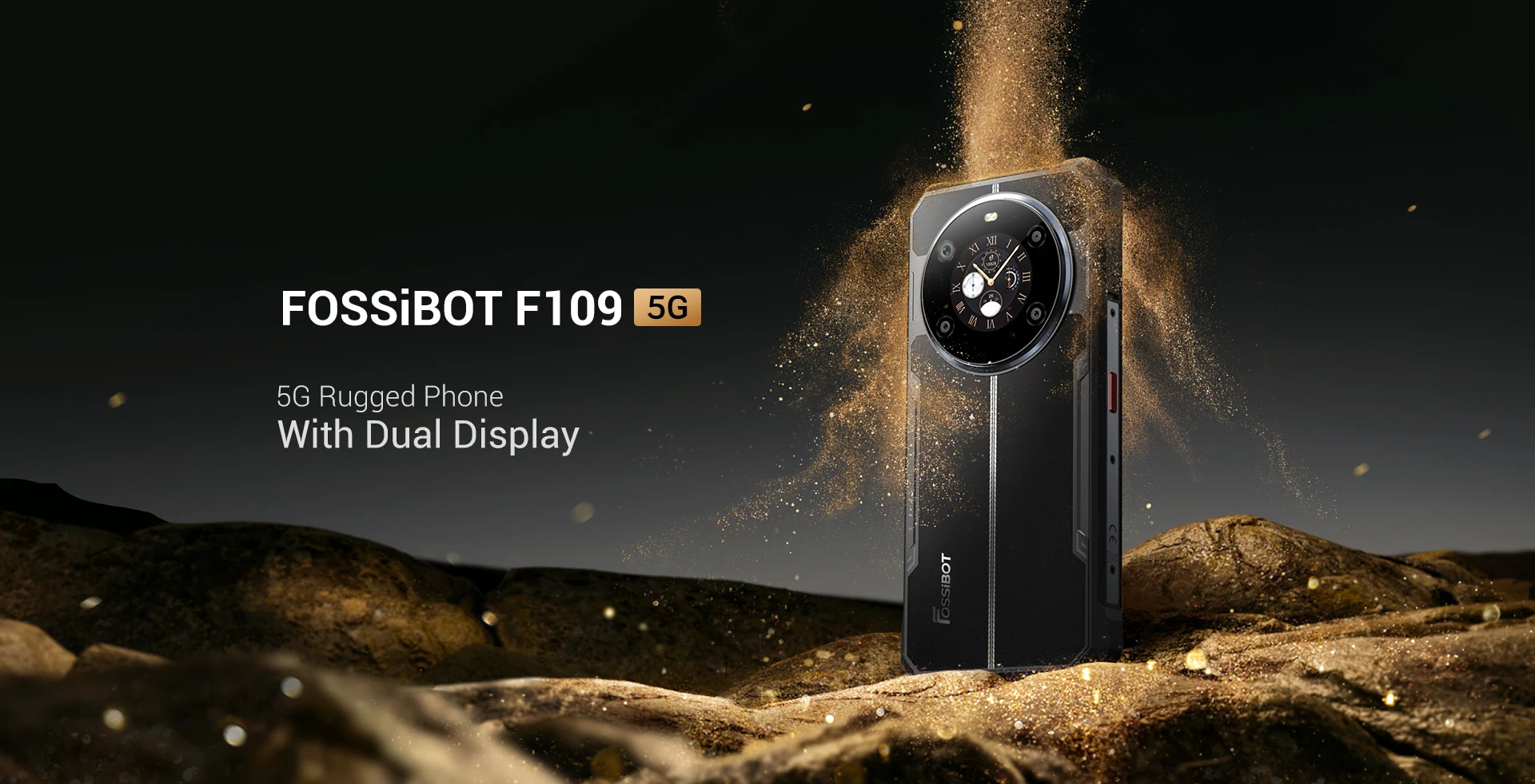 Fossibot [F109] 5G Rugged Phone 24GB(8+16) 256GB 10600mAh 6.745" Android 14 NFC 50MP Camra Dual Screen Face ID Smartphone