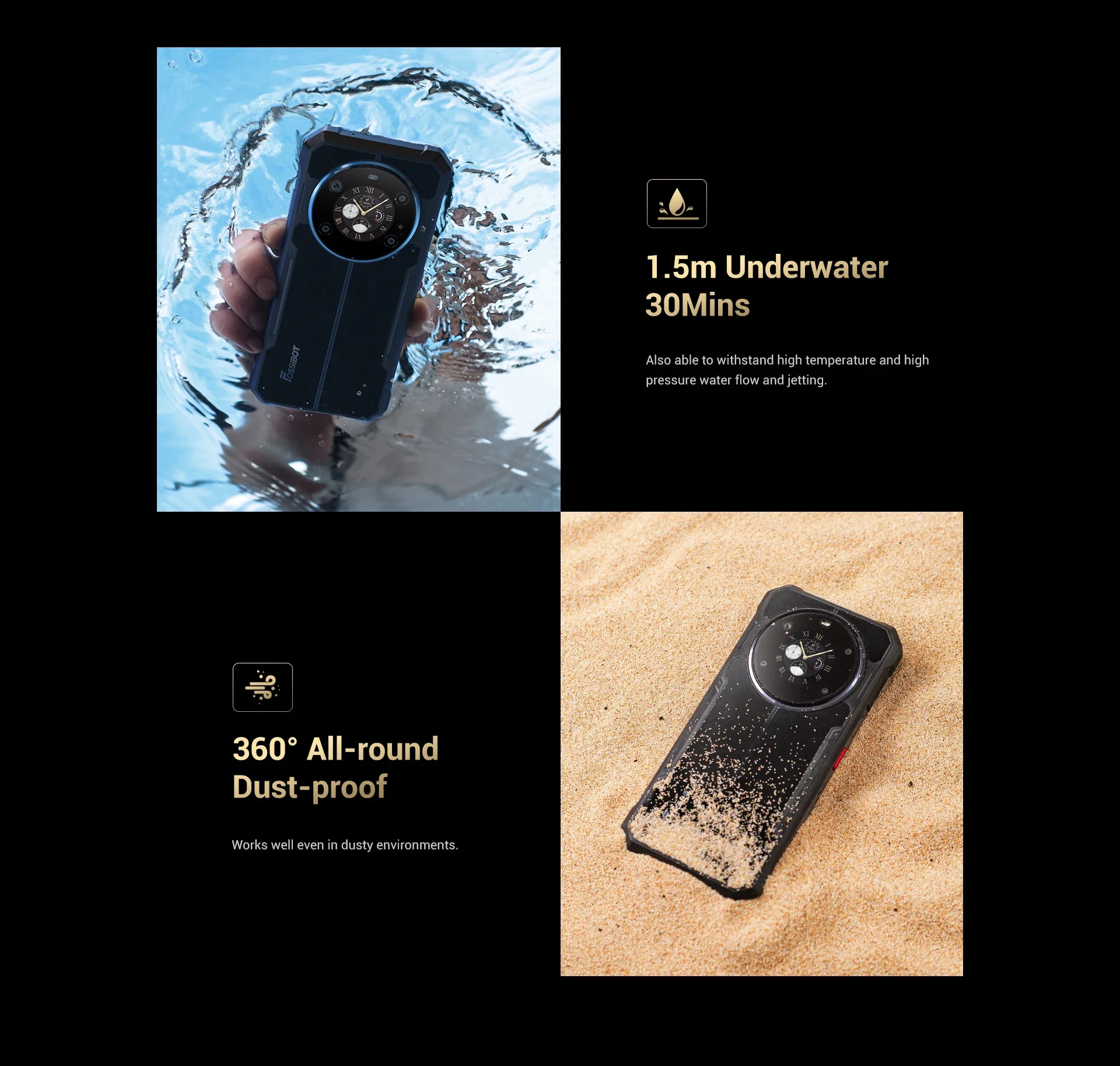 Fossibot [F109] 5G Rugged Phone 24GB(8+16) 256GB 10600mAh 6.745" Android 14 NFC 50MP Camra Dual Screen Face ID Smartphone