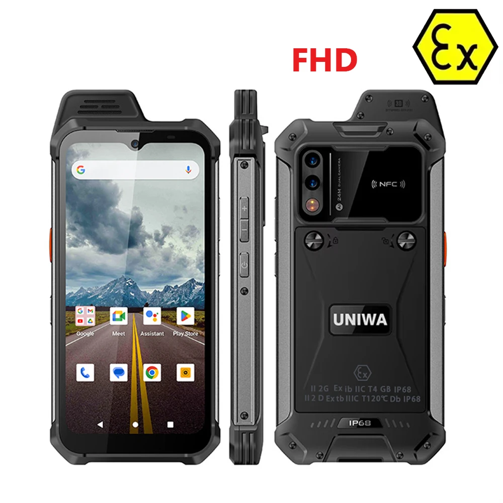 UNIWA W999 ATEX Explosion IP68 Walkie Talkie 6.3 Inch FHD Helio G99 8GB+128GB 4400mAh Smartphone Andriod NFC ATEX Certificate