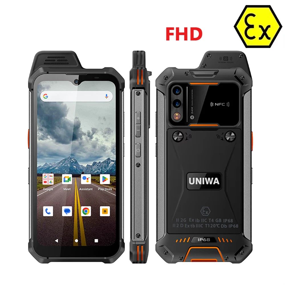 UNIWA W999 ATEX Explosion IP68 Walkie Talkie 6.3 Inch FHD Helio G99 8GB+128GB 4400mAh Smartphone Andriod NFC ATEX Certificate