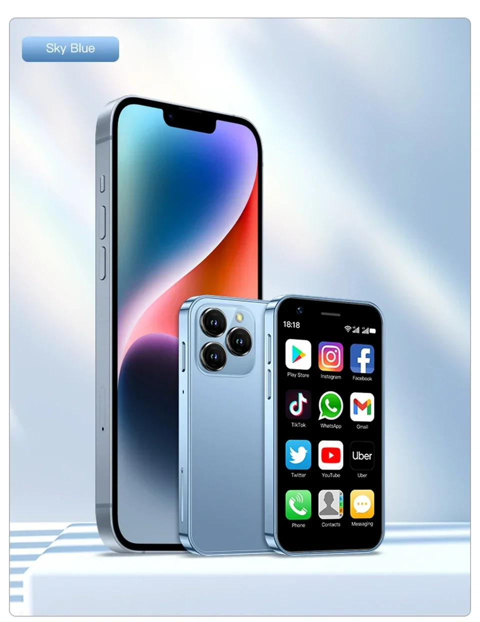SOYES XS16 Mini Smartphone Phone 4G LTE 3GB+64GB 3Inch Cellphone Android10 2000mAh 5MP Dual SIM Mini Telephone Portable