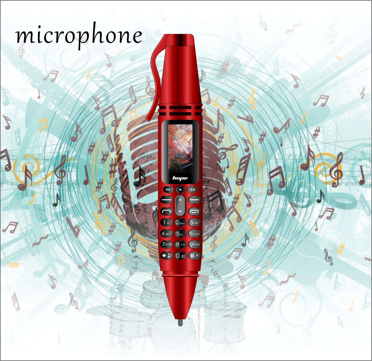 UNIWA AK007 0.96 " Pen Phone with Dual SIM 2G GSM CellPhone BT V3.0 Screen Mobile Phone Dialer Magic Voice MP3 FM Voice Recorder