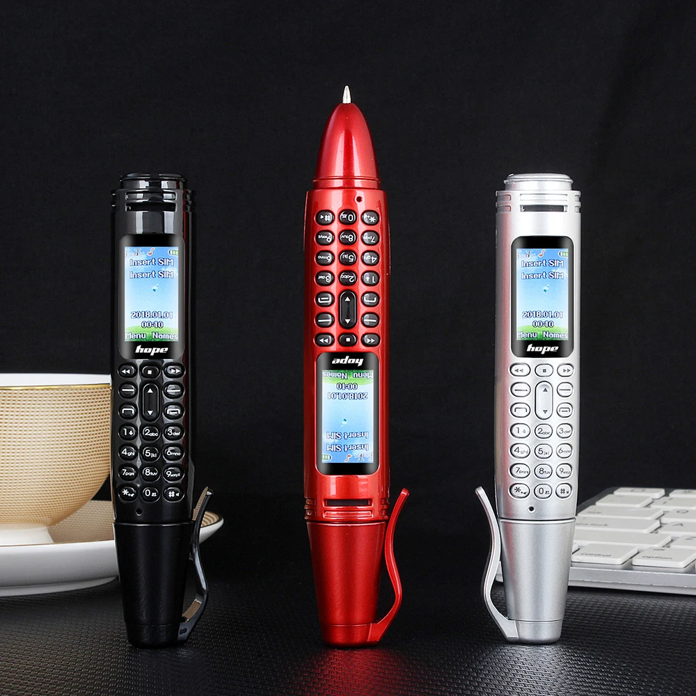 UNIWA AK007 0.96 " Pen Phone with Dual SIM 2G GSM CellPhone BT V3.0 Screen Mobile Phone Dialer Magic Voice MP3 FM Voice Recorder
