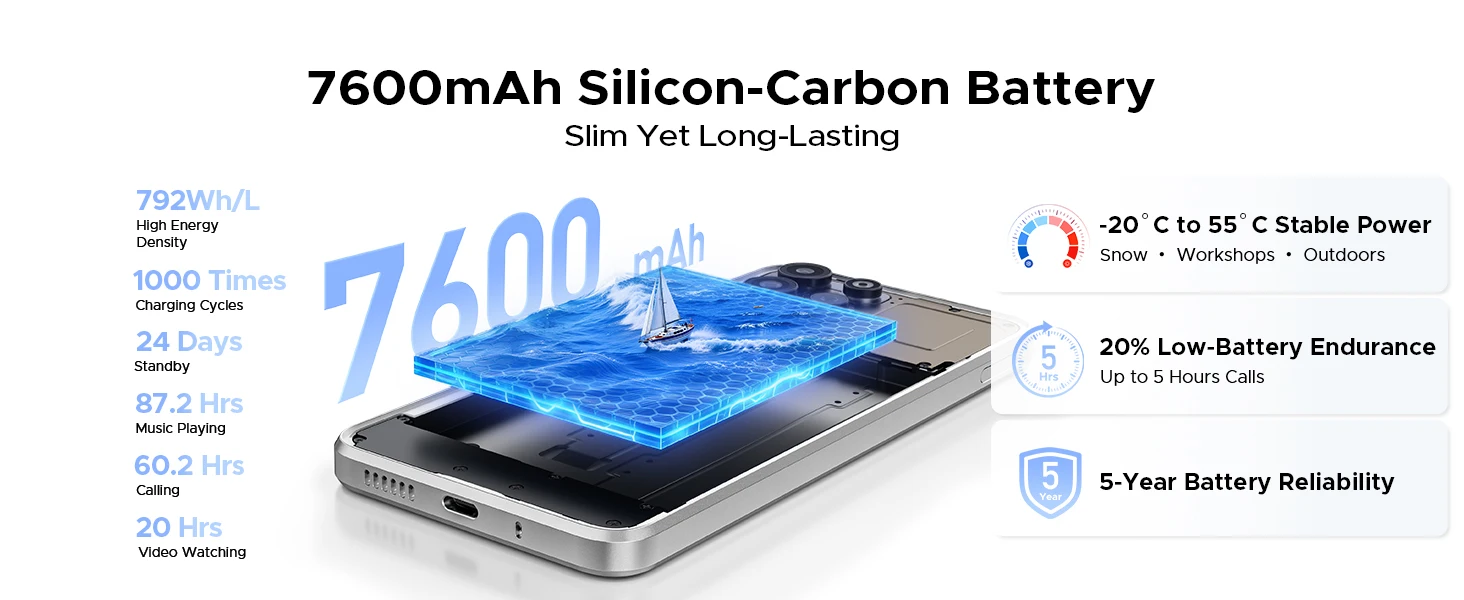 DOOGEE B10 Pro Smartphone 64GB+256GB 6.63” FHD 120Hz Display IP68 Helio G100 7600mAh Battery 64MP Camera Android 16 NFC