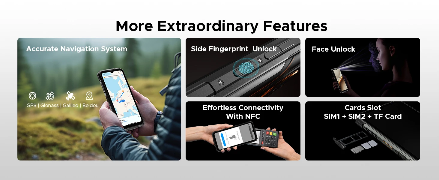 DOOGEE Fire 7 5G Rugged Phone 16GB RAM+256GB ROM 13000mAh Battery Dimensity 6300 Gemini AI 64MP Camera NFC Android 15 Smartphone