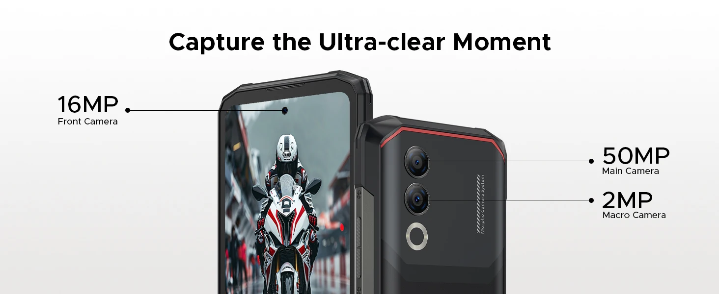 DOOGEE Blade20 Turbo 5G Rugged Phone 32GB+256GB 6.6'' HD+ Dimensity 7050 50MP Camera Gemini Al 10300mAh Battery NFC WiFi6 Android 15 Smartphone