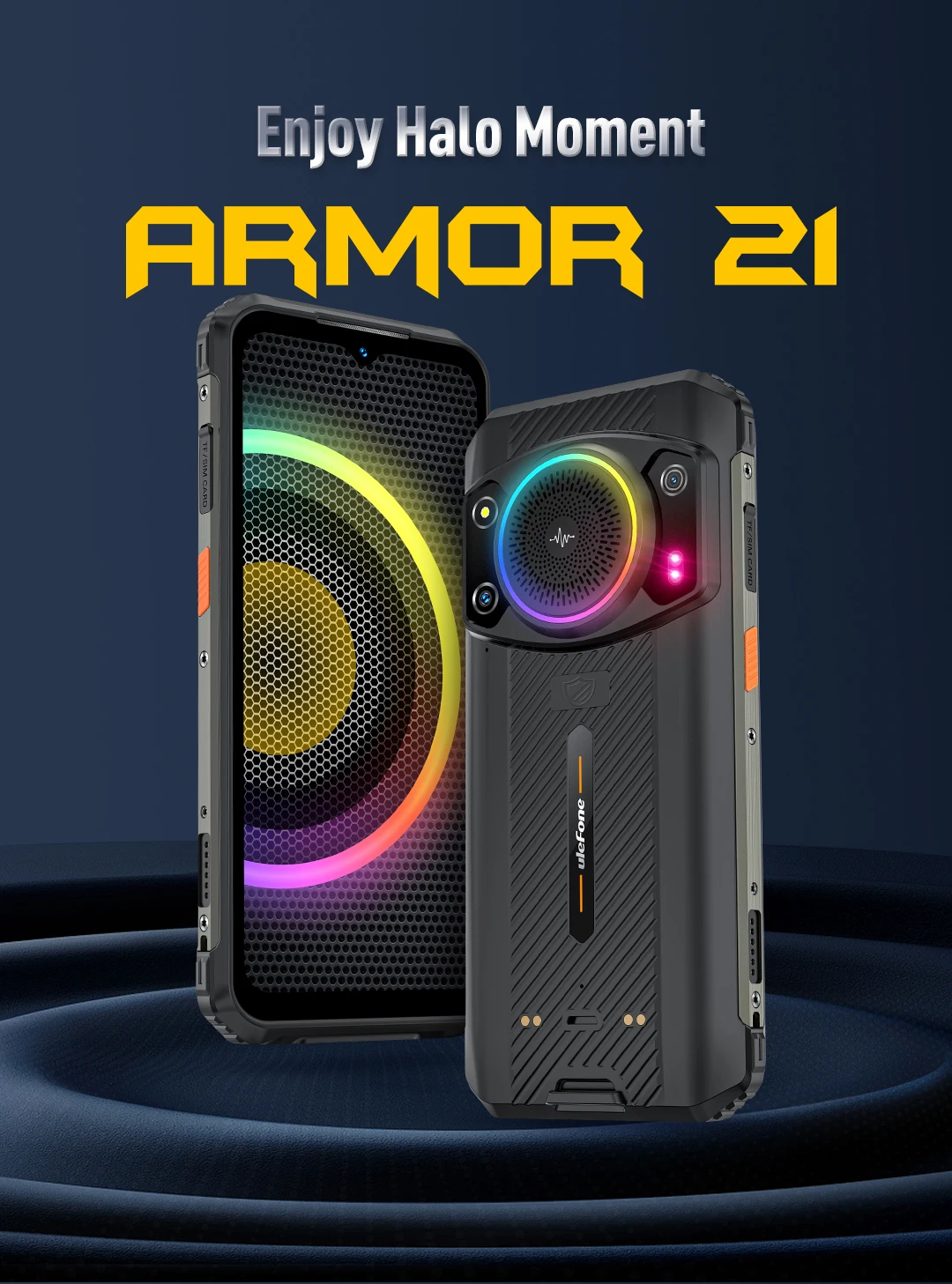 Ulefone Armor 21 Rugged Phone 16GB RAM 256GB ROM Smartphone Android 15 G99 Mobile Phone 64MP 9600mAh 4G Cellular Global Version