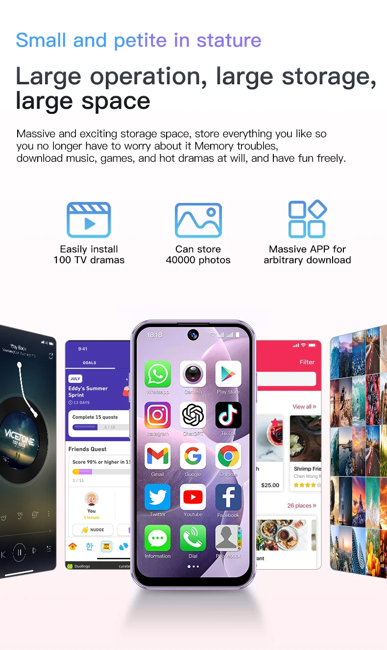 SOYES XS19 Mini Smartphone 3.88in 2GB RAM 16GB ROM Android10.0 With Facial Recognition Dual SIM Standby 3G Network Small Phone