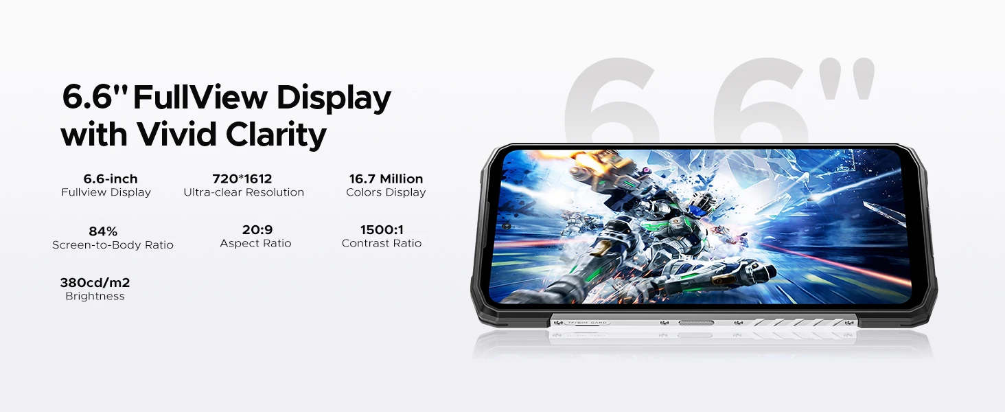DOOGEE Blade10 Power Rugged Phone 48GB+128GB 6.6” HD+ Display 10300mAh Large Battery 50MP Camera Unisoc T7250 NFC Android 16 Smartphone