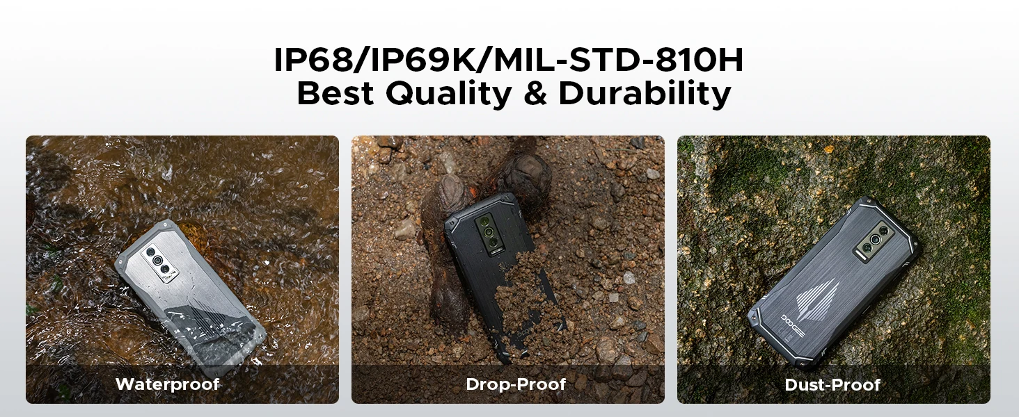 DOOGEE Blade10 Pro Energy Rugged Phone 12GB+128GB 6.56” HD+ Screen 6150mAh Large Battery 50MP AI Camera UNISOC T7250 NFC Android 16 Smartphone