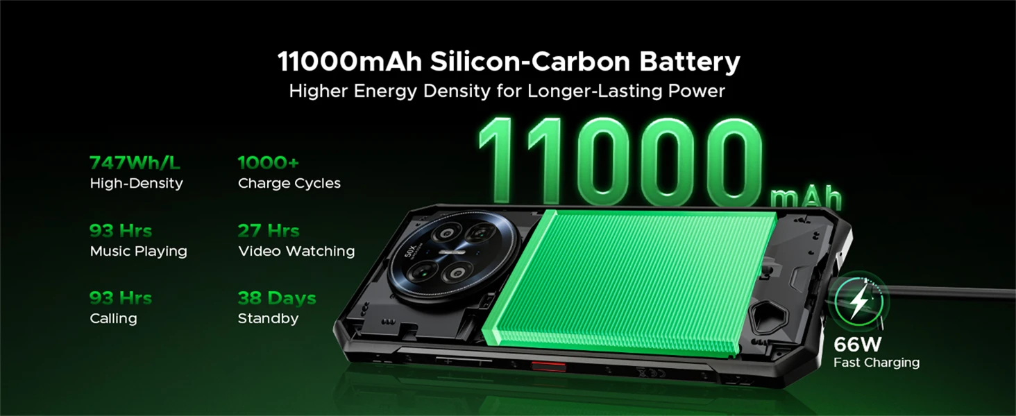 DOOGEE V50 Rugged Phone 52GB+512GB MediaTek Dimensity 8300 200MP Camera 11000mAh 66W Fast Charging 6.78" FHD+ 120Hz Display Android 16 Atmosphere Light Smartphone
