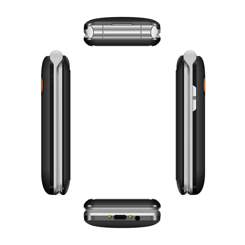 UNIWA V202T 4G VoLTE Phone Double Screen 1450mAh Big Fronts SOS Button Flip Phones Support HAC Russian keyboard Multi language