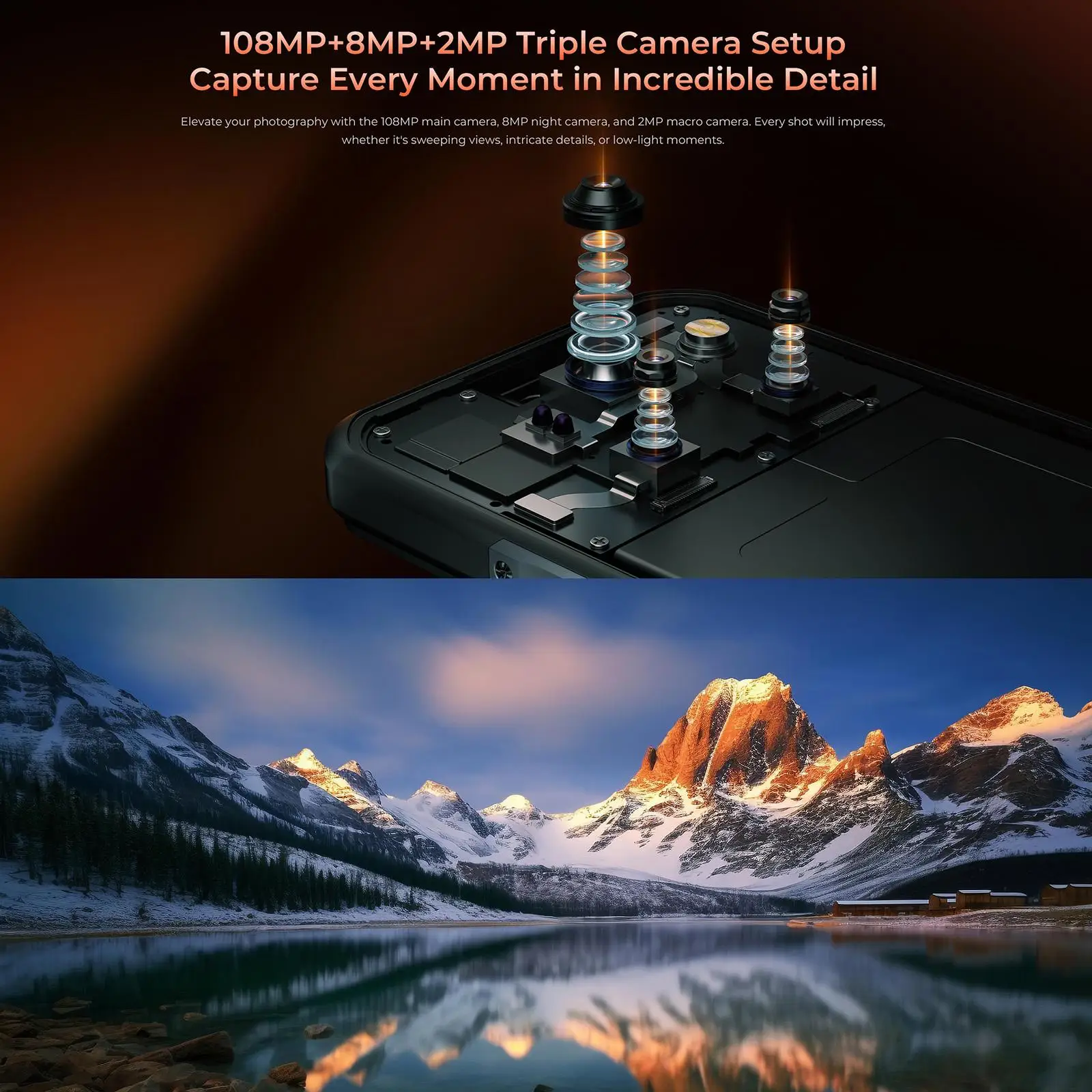 Oukitel WP55 Pro 5G Rugged Phone 16GB+512GB 108MP Camera 11000mAh 33W Android 15 MediaTek Dimensity 7025 NFC 6.6" Smartphone