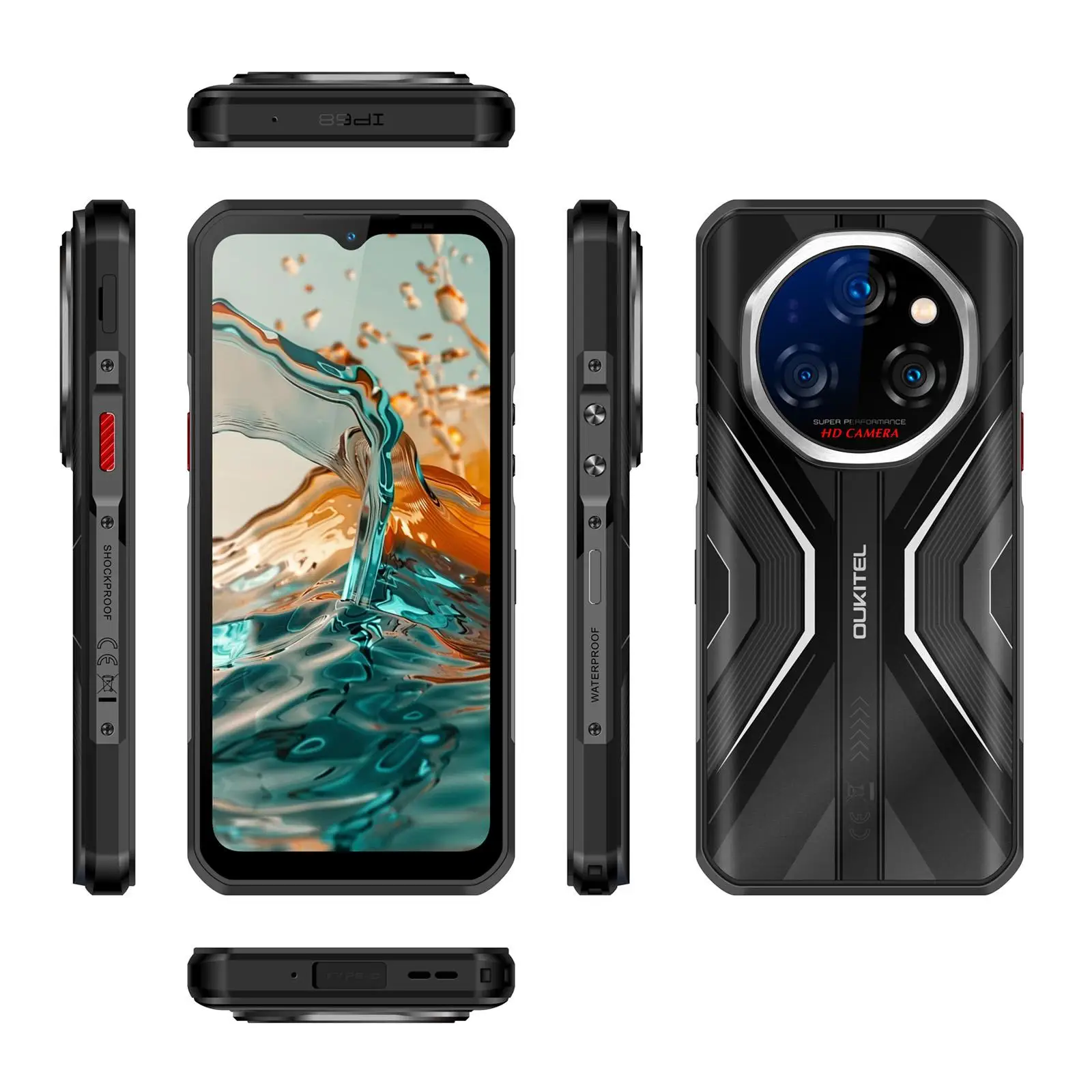 Oukitel WP55 Pro 5G Rugged Phone 16GB+512GB 108MP Camera 11000mAh 33W Android 15 MediaTek Dimensity 7025 NFC 6.6" Smartphone