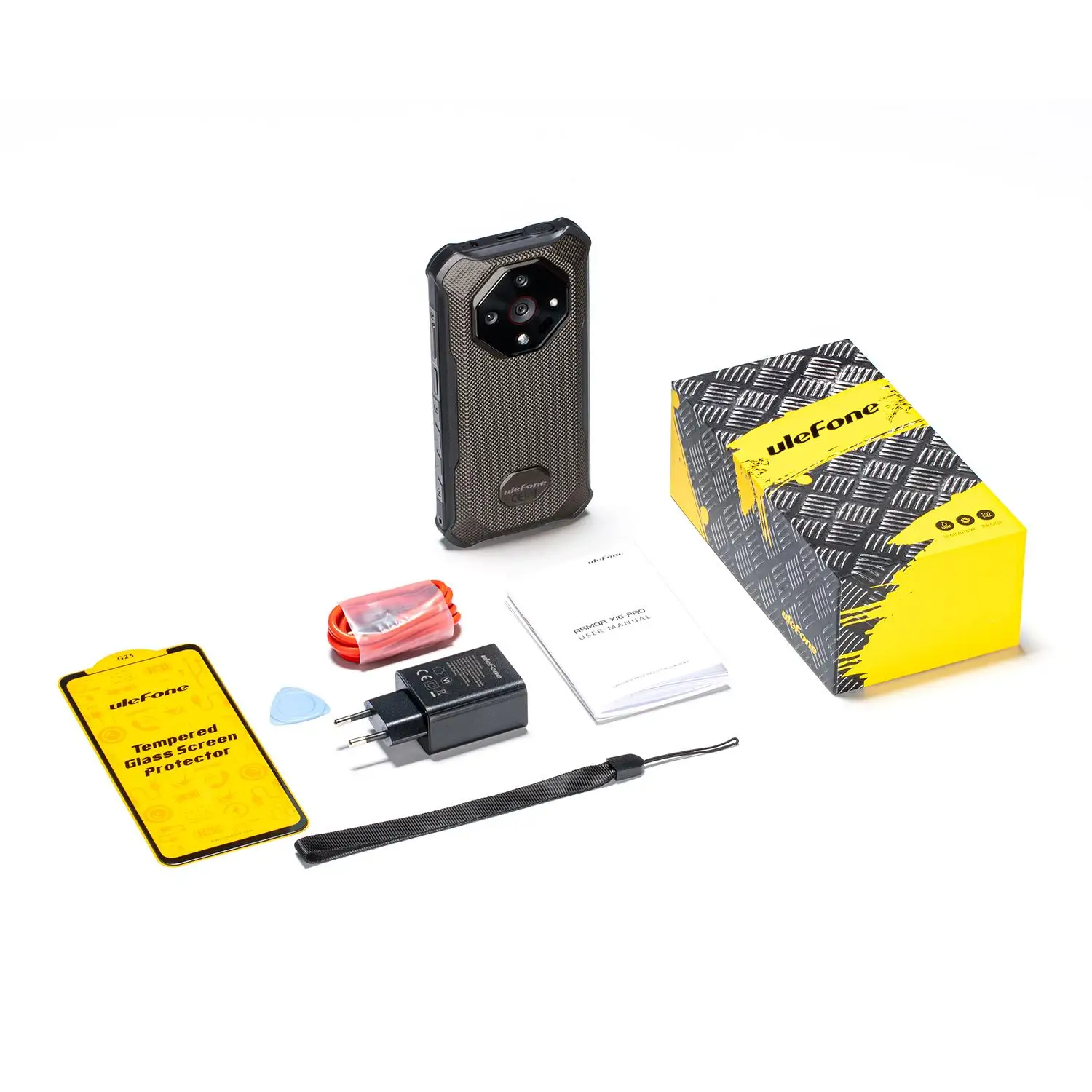 Ulefone Armor X16 Pro 5G Rugged Phone 8GB+256GB 120Hz Glare Flashlight 6.56” Android 15 MTK 6300 NFC 10360mAh Battery Smartphon