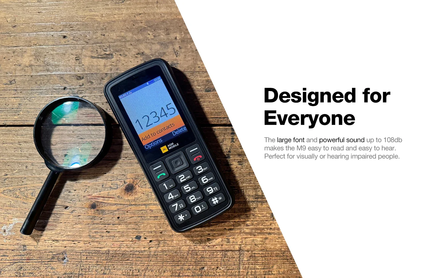 AGM M9 Rugged Phone 2G Russian or English keyboard GSM Cellphone2.4inch Screen Dual Sim Large Button Cheap Cellphone For Elderly