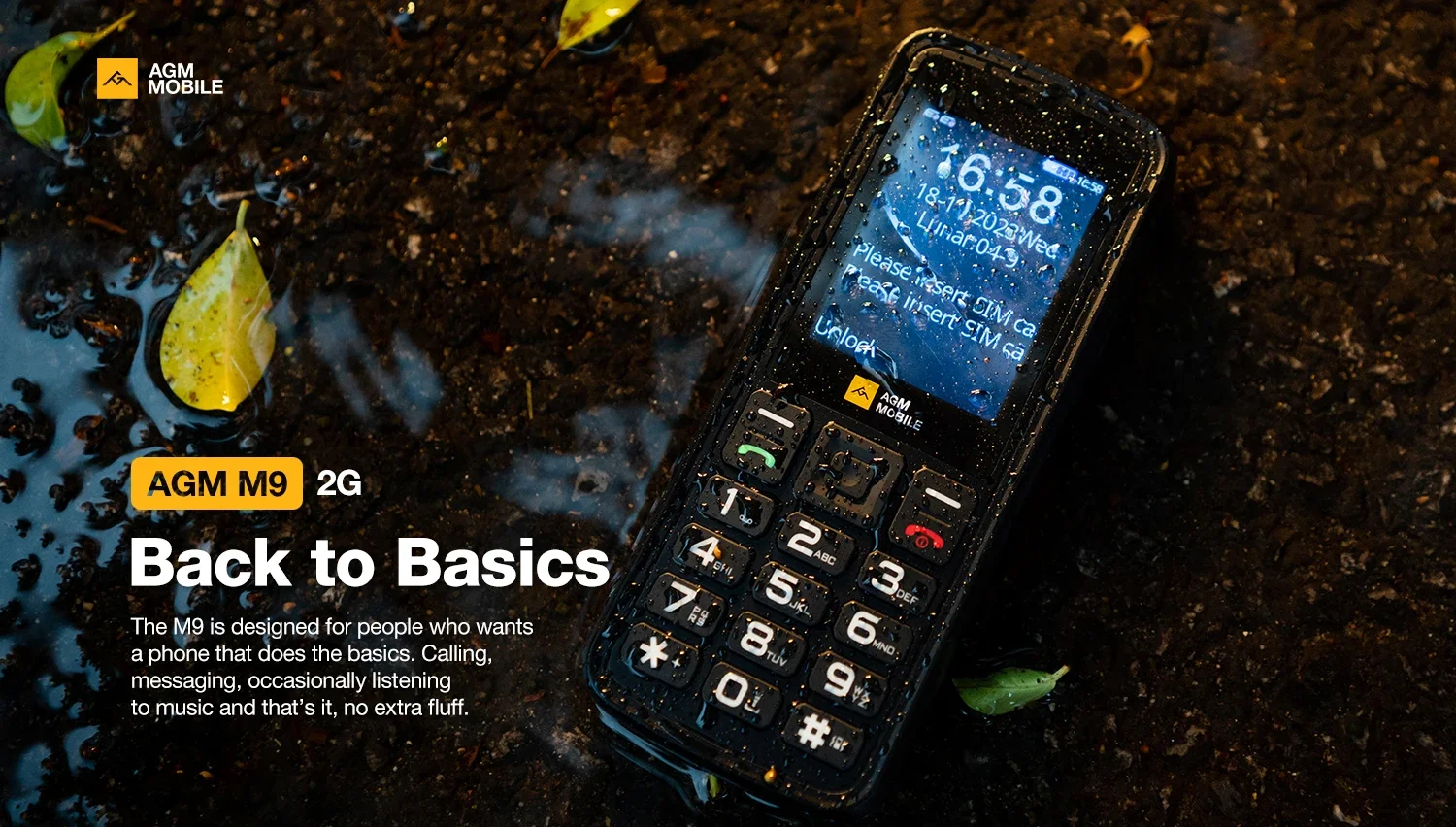 AGM M9 Rugged Phone 2G Russian or English keyboard GSM Cellphone2.4inch Screen Dual Sim Large Button Cheap Cellphone For Elderly
