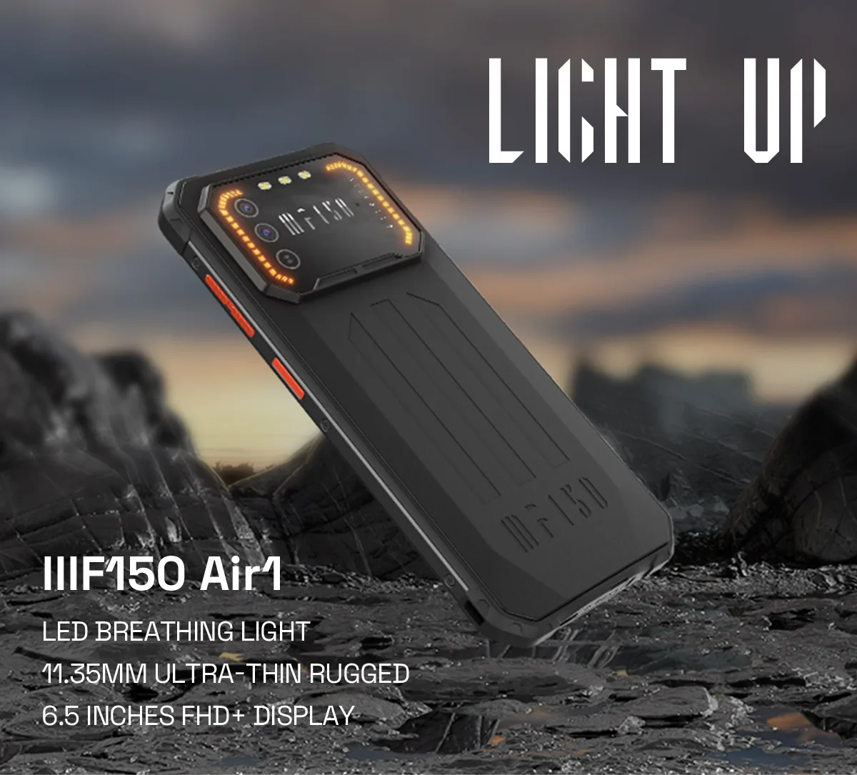 IIIF150 Air1 Rugged Phone Smartphone 5000mAh Battery 6.5" FHD+ Display 20MP Camera NFC IP68 IP69K 11.35MM Ultra-Thin Rugged