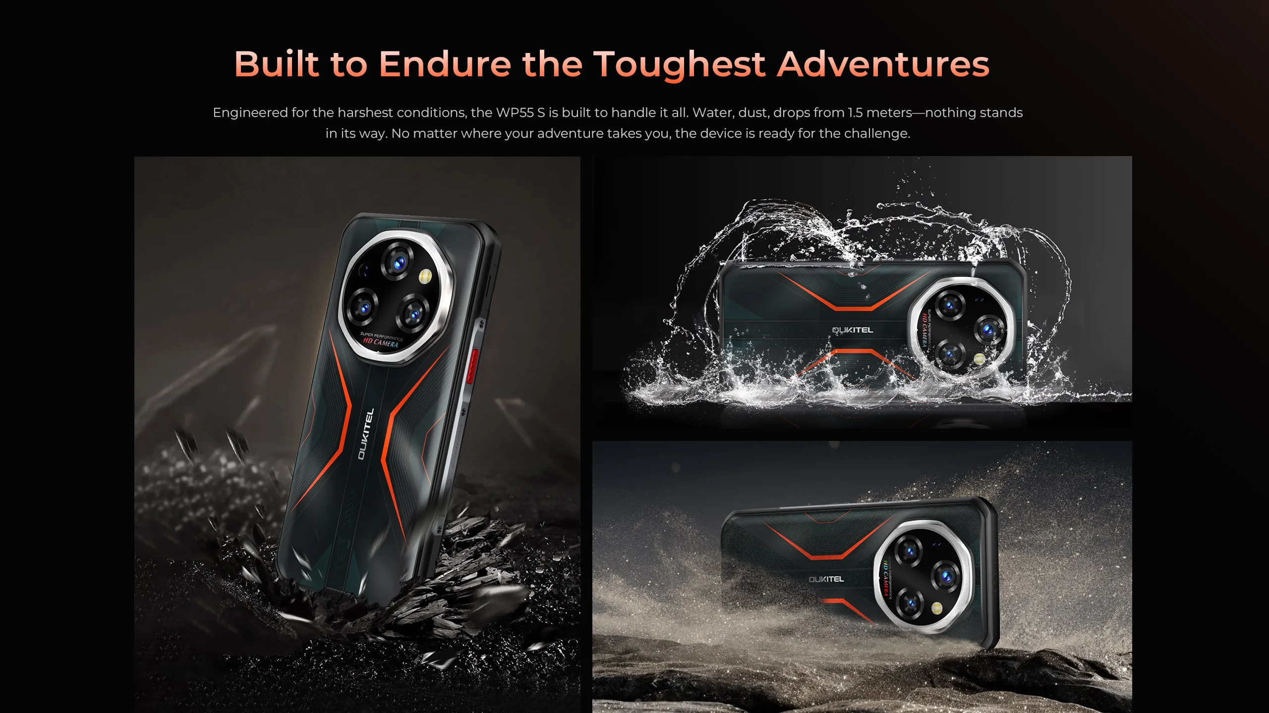 OUKITEL WP55S 11000mAh Rugged Phone 6.6'' FHD+ Display 36GB(16+24) +512GB MTK 7025 Smartphone Android 15, 64MP Camera, NFC 120Hz