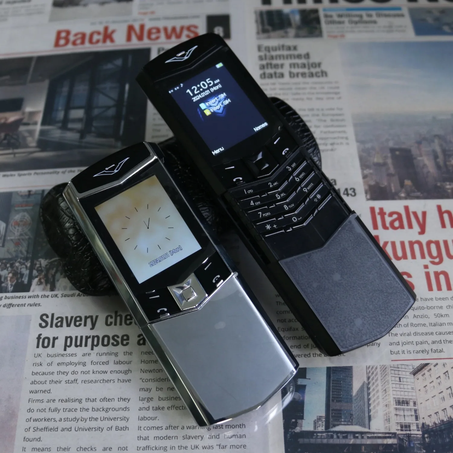 Luxury Slider Business Mobile Phone Metal Body Magice Voice Blacklist Dual Sim Big Button Portable Size Durable Elderly Classic