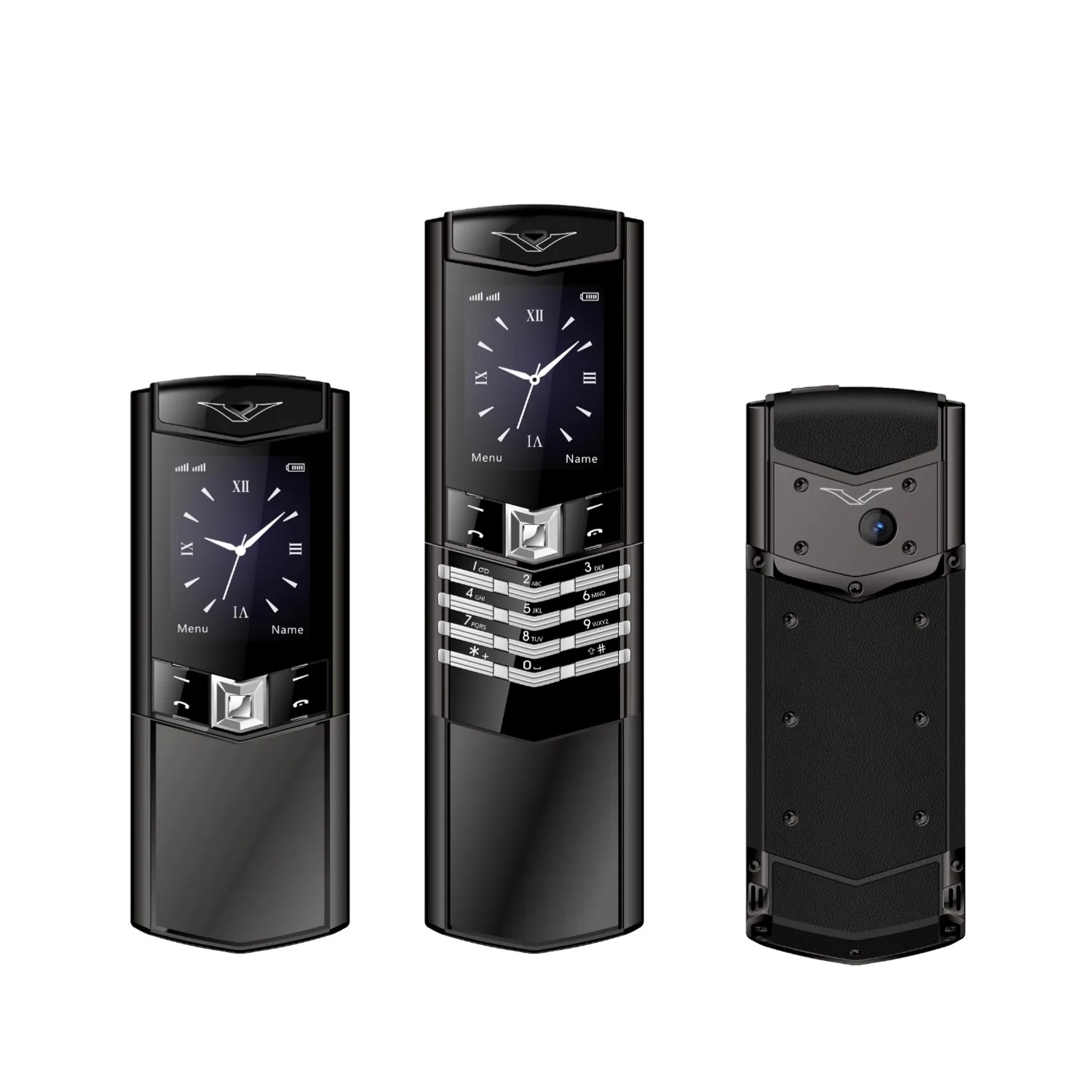 Luxury Slider Business Mobile Phone Metal Body Magice Voice Blacklist Dual Sim Big Button Portable Size Durable Elderly Classic
