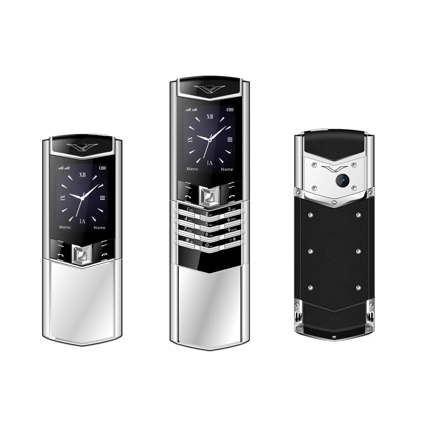 Luxury Slider Business Mobile Phone Metal Body Magice Voice Blacklist Dual Sim Big Button Portable Size Durable Elderly Classic