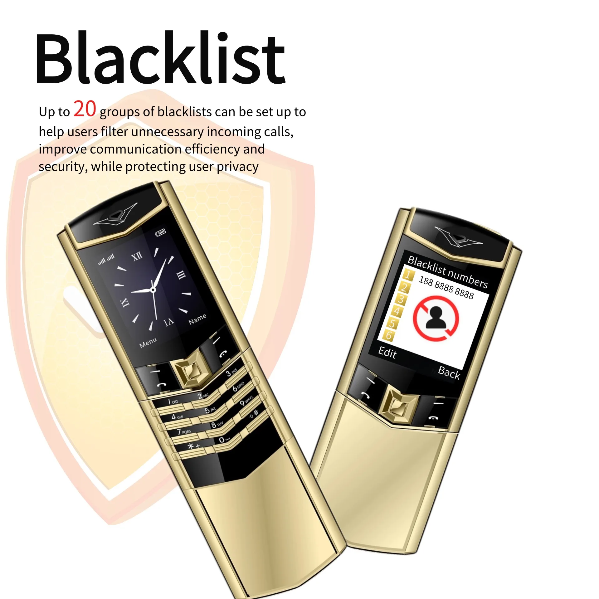 Luxury Slider Business Mobile Phone Metal Body Magice Voice Blacklist Dual Sim Big Button Portable Size Durable Elderly Classic