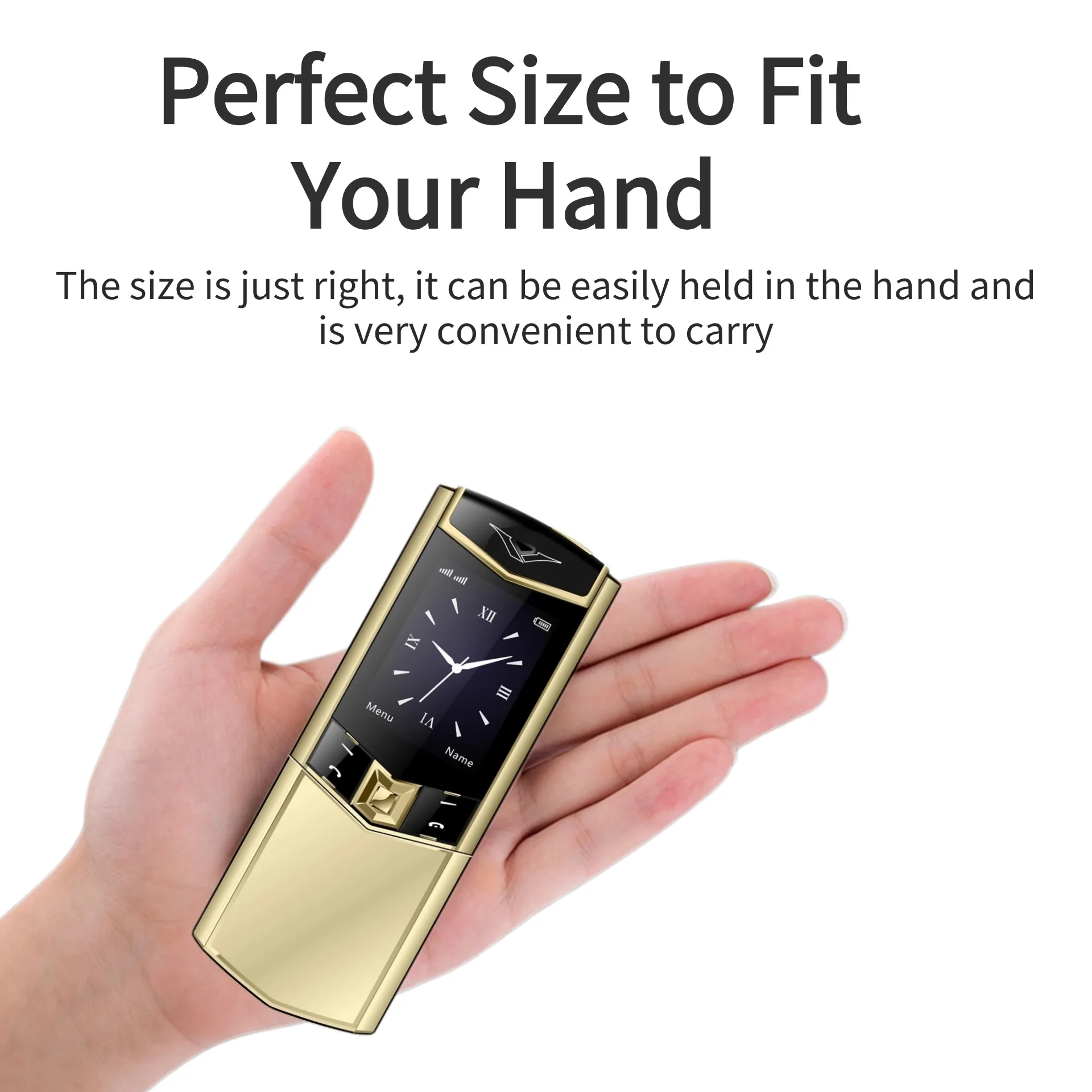 Luxury Slider Business Mobile Phone Metal Body Magice Voice Blacklist Dual Sim Big Button Portable Size Durable Elderly Classic