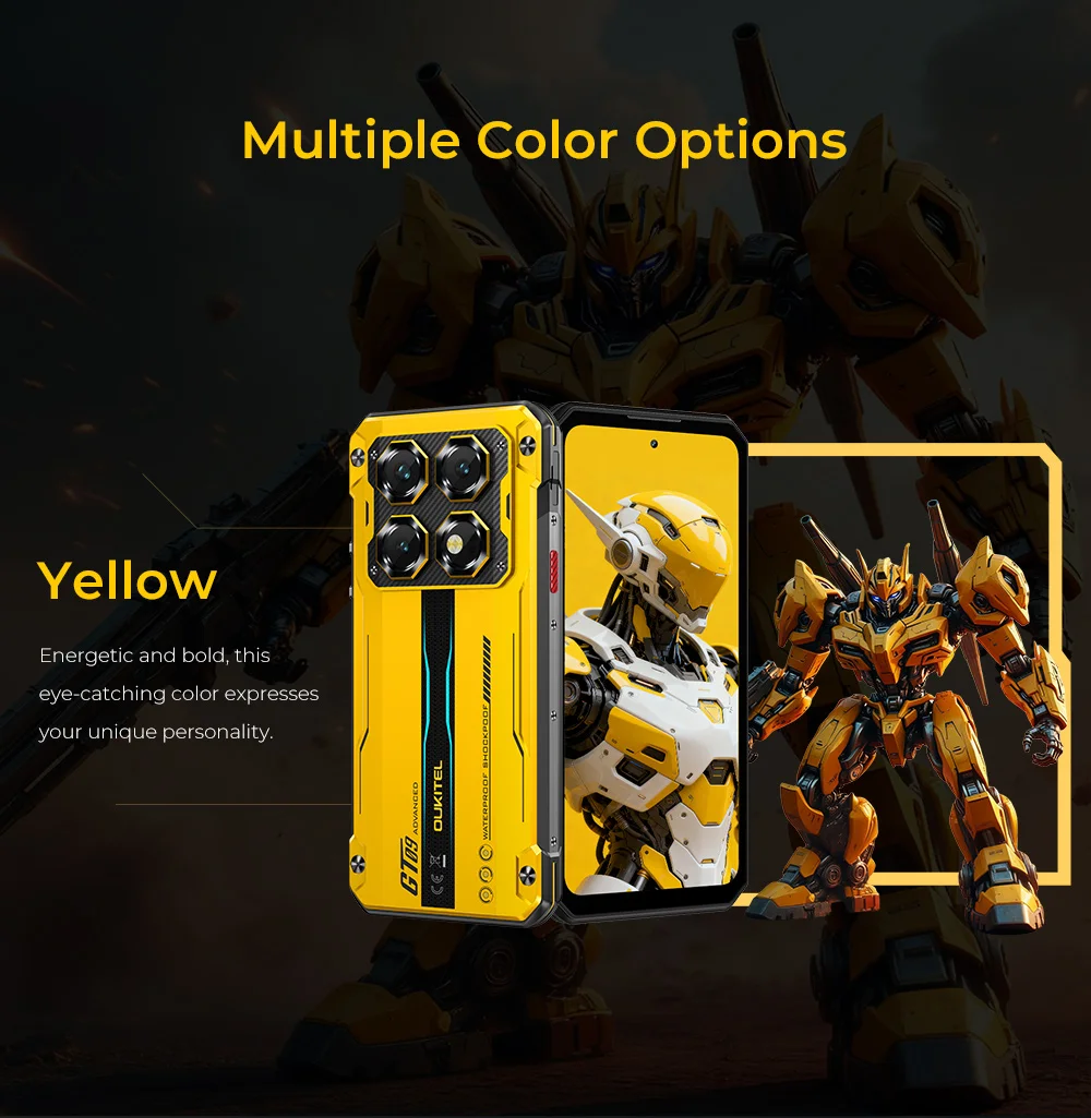 OUKITEL WP60 7.2” HD+ 120Hz Display Smartphone 36GB(12+24) RAM 512GB ROM MTK 7025 5G 10000mAh Rugged Phone 108MP Android 15 NFC